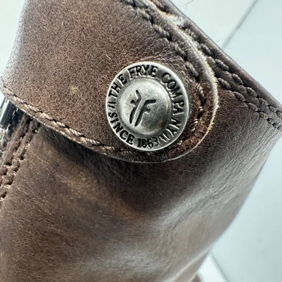 Vintage Frye Leather Pointed Toe Western Ankle Boots Brown size 6.5 - Picture 9 of 13